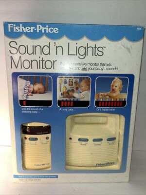 Vintage Fisher Price Baby Monitor Sound 'N Lights 1550 Transmitter Receiver-image