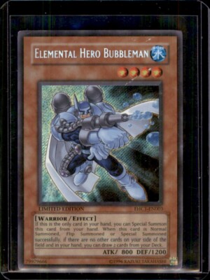 Yugioh! Elemental Hero Bubbleman - EHC1-EN003 - Secret Rare Limited Edition #11-image
