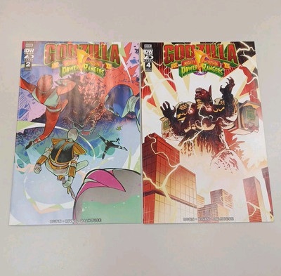 Godzilla vs. Mighty Morphin Power Rangers #2 & 4 (2024) Cover A IDW Comics-image
