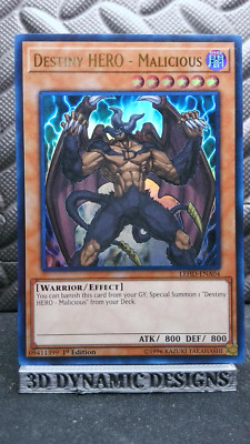 | Yugioh Destiny HERO - Malicious  LEHD-ENA04 1st Edition Ultra Rare NM 🔥 |-image