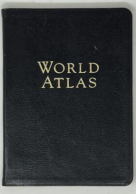 GEOGRAPHY: World Atlas by Neiman Marcus - 1991 Leather Softcover with Color Maps-image