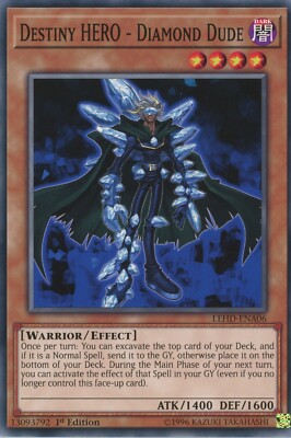 Yugioh Destiny HERO - Diamond Dude LEHD-ENA06 Common NM x3 Play Set-image