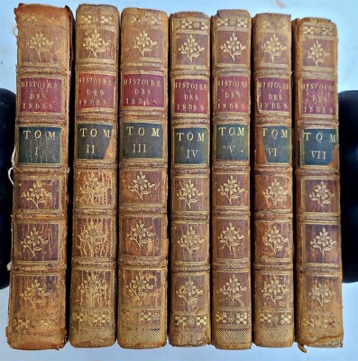 1775 HISTORY of EUROPEAN SETTLEMENTS & TRADE in INDIES 7 VOLUMES antique w/MAPS-image