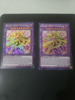 x2 (M/NM) Destiny HERO - Dusktopia BLLR-EN025 Secret Rare 1st Edition YuGiOh-image
