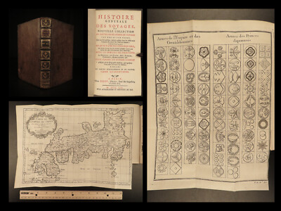 1752 1ed Voyages in JAPAN Asia Natural History Illustrated HUGE MAP Prevost-image