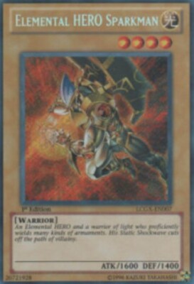 Yugioh-Elemental HERO Sparkman-Secret Rare-1st Edition-LCGX EN007 (LP)-image