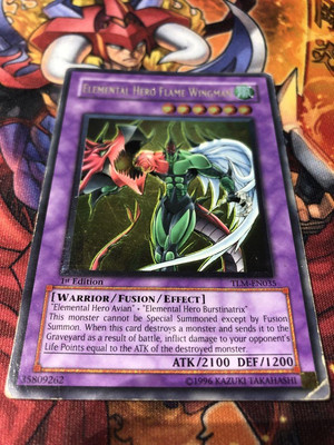 Yugioh E·HERO Flame Wingman Ultimate Rare North American Version 1st Edition-image