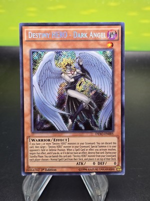 Yugioh Destiny HERO - Dark Angel DESO-EN005 Secret Rare 1st Ed NM-image