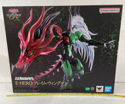 S.H.MonsterArts Yu-Gi-Oh! GX E. HERO Flame Wingman Action Figure Height 7.4 inch-image