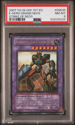 Yugioh 2007 Strike of Neos STON-EN035 Elemental Hero Grand Neos Ultra 1st PSA 8-image