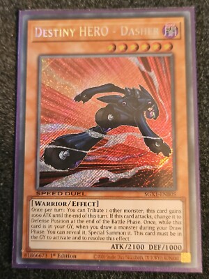 Yugioh Destiny HERO - Dasher SGX1-ENB05 Secret Rare 1st Ed NM-image