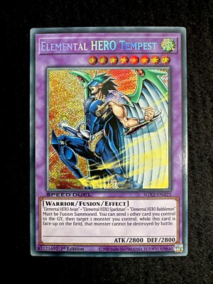 🔥 YUGIOH • ELEMENTAL HERO TEMPEST • SECRET RARE • SGX2-ENA21 • 1st • NM 🔥-image