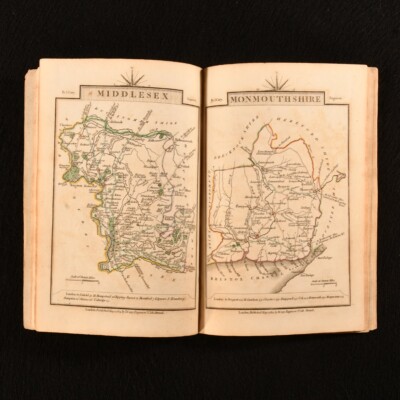 1814 Cary's Traveller's Companion County Maps Scarce Leather Binding Maps Joh...-image