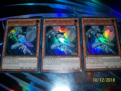 3x Destiny HERO - Disk Commander 1st Edition Ultra Rare LEHD-ENA08 Yu-Gi-Oh!-image