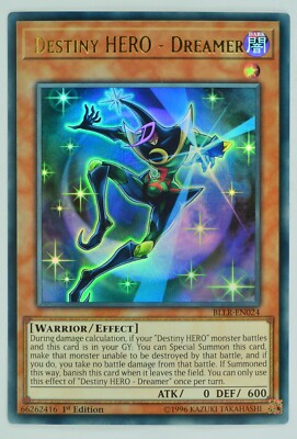 Yugioh Destiny HERO - Dreamer BLLR-EN024 Ultra Rare 1st Edition-image