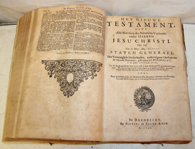 1736 Large Antique Holy Bible in Dutch *Restore or adore*  Maps & illustrations-image