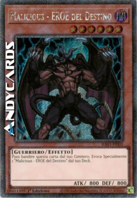 MALICIOUS - HERO OF DESTINY (Destiny Hero) • Secret Platinum • RA03 IT001 • 1Ed-image