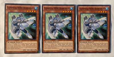 3X Elemental HERO Bubbleman SDHS-EN012 Yu-Gi-Oh! Light Play 1st Edition-image