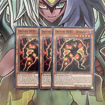 LEHD-ENA10 x3 Destiny HERO - Dynatag Common Excellent Condition Yugioh-image