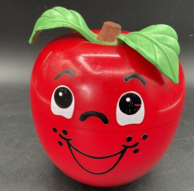 Vintage 1972 Fisher Price Happy Apple Rolly Poly Chime Sound With Stem (4)-image
