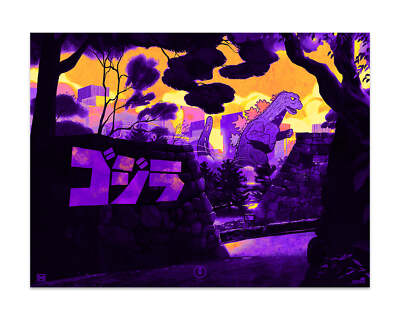 Godzilla by Izzy Burton Ltd Edition x/150 Poster Print MINT Art-image