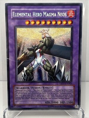Elemental Hero Magma Neos TAEV-EN043  Secret Rare Unlimited Yugioh Creasing*-image