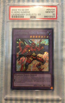 PSA 10 • Yugioh Elemental HERO Sunrise LDS3-EN104 Secret Rare  Perfect-image