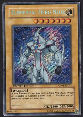 Yugioh Elemental HERO Neos CT03-EN001 Secret Rare Limited - DMG-image