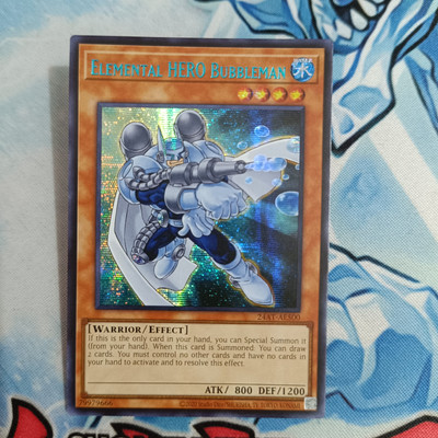 Yugioh Asian English Elemental Hero Bubbleman 24AT-AE500 Blue Secret Rare-image