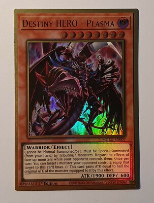 Yugioh Destiny HERO - Plasma MGED-EN007 Premium Gold Rare 1st Edition NM-image