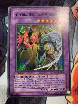 Yu-Gi-Oh! Elemental Hero Flame Wingman DP1-EN010 Super 1st Ed. NM-image