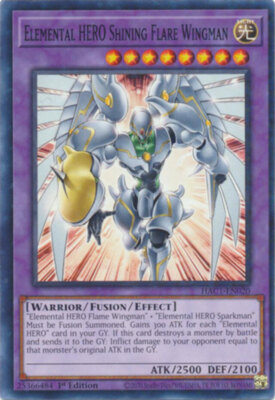 Yugioh! Elemental HERO Shining Flare Wingman - HAC1-EN020 - Common - 1st Edition-image