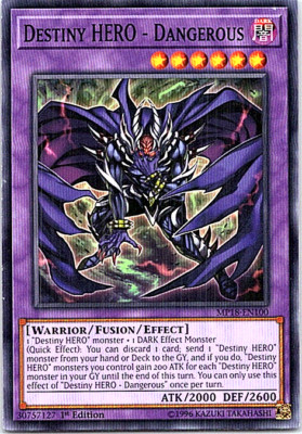 Destiny HERO - Dangerous MP18-EN100 Yu-Gi-Oh! Light Play 1st Edition -image