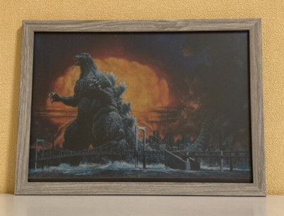 Ohrai Noriyoshi Godzilla1984,artwork,Framed clear file,wall hanging,Japan Gray-image