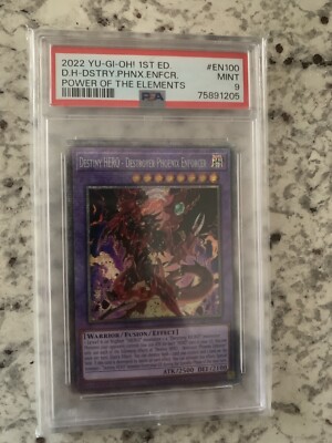 Yugioh Destiny HERO - Destroyer Phoenix Enforcer POTE-EN100 1st Starlight PSA 9-image