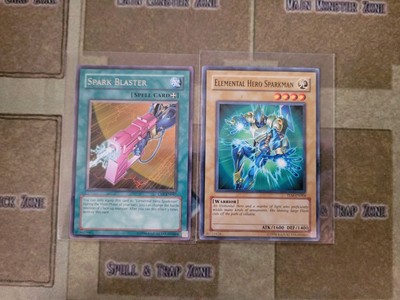 YUGIOH SPARK BLASTER RARE + ELEMENTAL HERO SPARKMAN TLM COMMON UNLIMITED ED NM-image