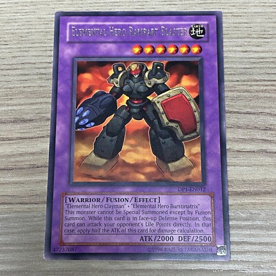 YU-GI-OH! ELEMENTAL HERO RAMPART BLASTER DPI-EN012 1996 TCG CARD GAME YUGIOH-image