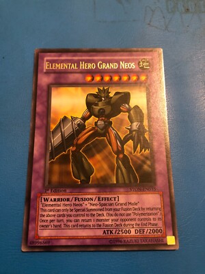 YUGIOH Ultra Rare Elemental Hero Grand Neos STON-EN035 1st Edition-image