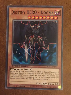 Destiny HERO Dogma SGX1-ENB07 Yugioh Card Speed Duel Academy-image