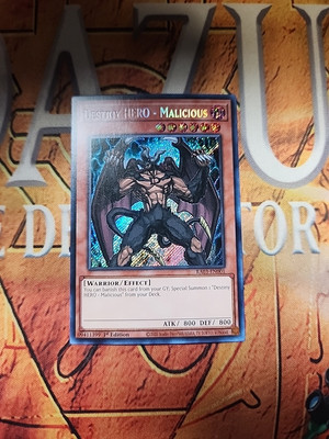 Destiny HERO - Malicious RA03-EN001 Secret Rare 1st Edition NM Yugioh -image
