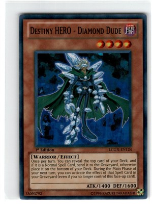 Yu-Gi-Oh! Destiny Hero-Diamond Dude Common LCGX-EN124 Moderately Played 1st-image
