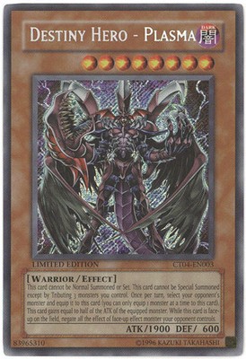 Yu-Gi-Oh Card - CT04-EN003 - DESTINY HERO PLASMA (secret rare holo) - NM-image
