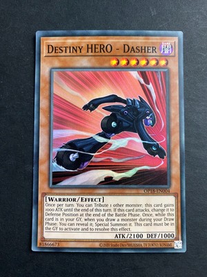 Yugioh Destiny HERO - Dasher OP18-EN004 Super Rare Unlimited Edition VLP/NM-image