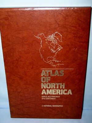 1985 National Geographic ATLAS OF NORTH AMERICA Space Age Portrait Book HC Case-image