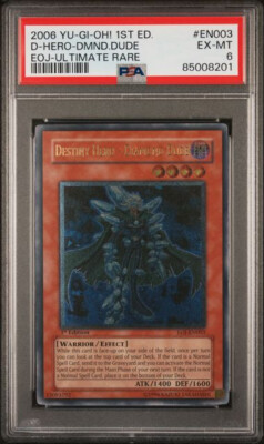 2006 Yugioh Destiny Hero - Diamond Dude EOJ-EN003 Ultimate Rare 1st Ed PSA 6-image