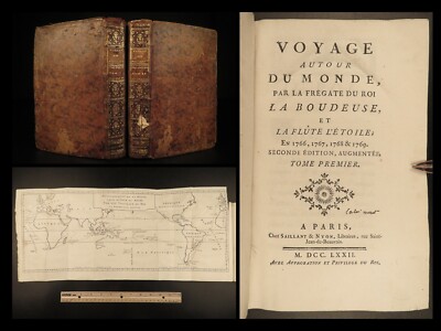 1772 Voyages of Louis Bougainville Pacific Ocean TAHITI Falkland Islands MAPS 2v-image