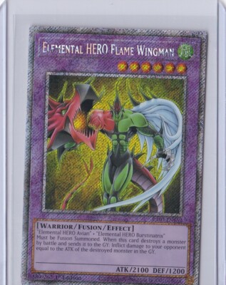 Elemental HERO Flame Wingman Platinum Secret Rare RA03-EN152 Yugioh-image