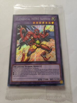 Yugioh Elemental HERO Sunrise LDS3 Limited Ed Secret Rare Card Sealed-image