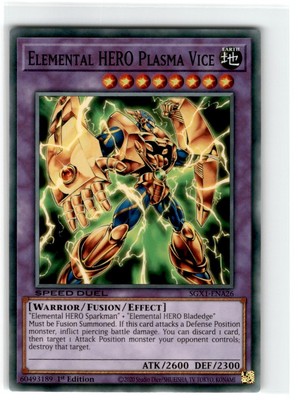 Yu-Gi-Oh! Speed Duel Elemental Hero Plasma Vice Common SGX1-ENA26 Lightly Played-image