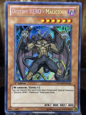 Yu-Gi-Oh Destiny HERO Malicious Secret Rare RYMP-EN034 1st Edition NM-image